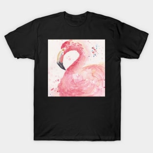 watercolour flamingo T-Shirt